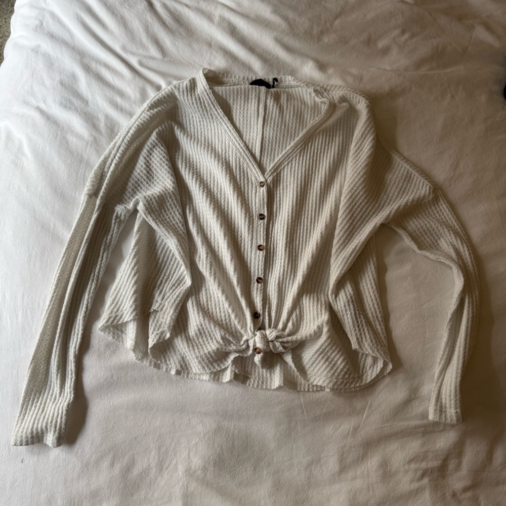 Out from Under long sleeve tie front shirt